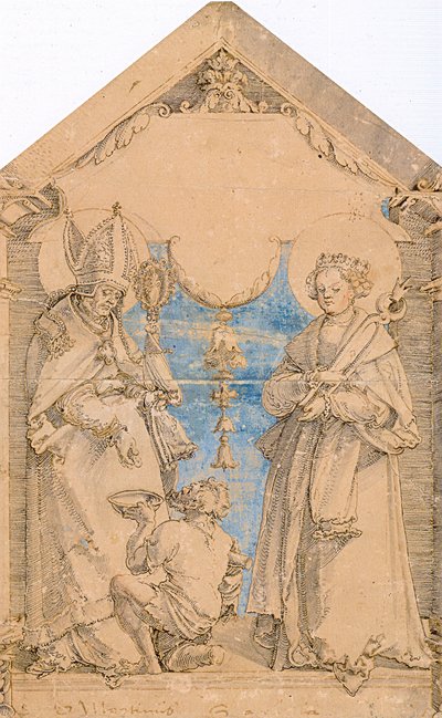 Alemán: Los santos Martín y Apolonia de Master of Messkirch