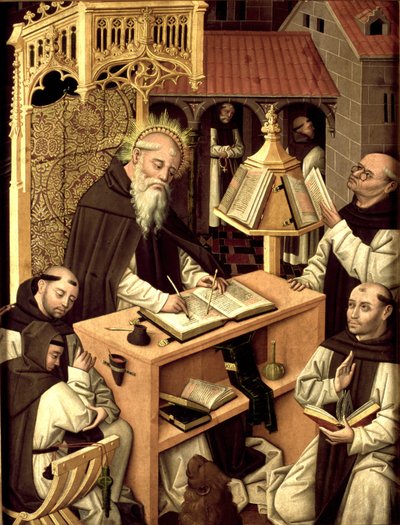 San Jerónimo en el scriptorium, ca 1485 de Master of Monasterio de Santa María