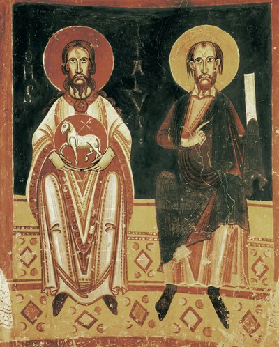 Detalle derecho con la representación de San Pablo y San Juan Bautista de Master of Pedret