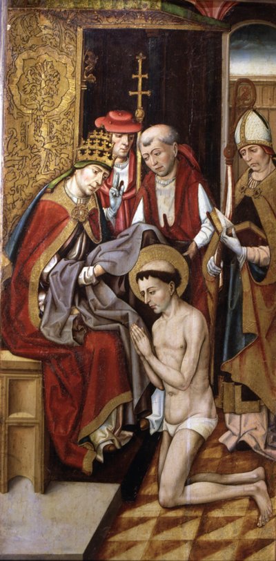 San Francisco investido de su Hábito por el Papa Inocencio III (óleo sobre tabla) de Master of Portillo