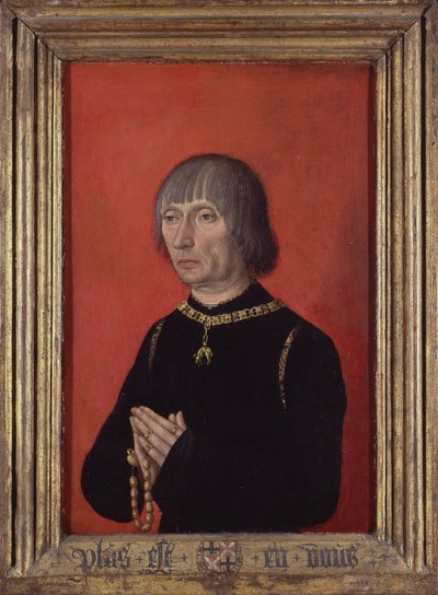 ""Retrato de Luis de Brujas, Señor de Gruuthuse (1422-1492)"" Pintura del maestro de retratos de príncipes (activo alrededor de 1450) Circa 1490 Groeningemuseum, Brujas de Master of Portraits of Princes