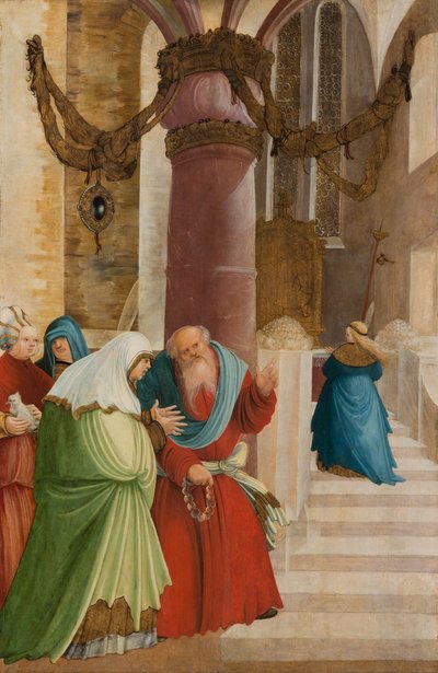 La entrada de la Santísima Theotokos en el templo de Master of Pulkau