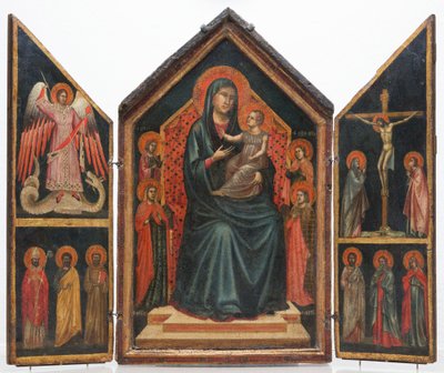 Virgen con el Niño en trono con las santas Lucía, Margarita, María Magdalena y Catalina de Alejandría de Master of Saint Cecilia