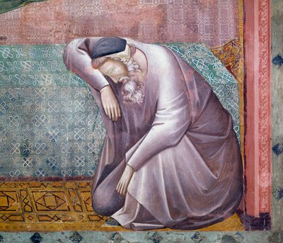Historias de San Francisco, detalle de la aparición a Gregorio IX, fresco del Maestro de Santa Cecilia (siglos XIII-XIV), Iglesia Superior, Basílica Papal de San Francisco de Asís (Lista del Patrimonio Mundial de la UNESCO, 2000), Asís, Umbría, Italia de Master of Saint Cecilia