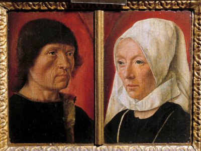 Retrato de un hombre y su esposa. Representación de una pareja (retrato doble). Pintura del Maestro De Saint Gilles (activo entre 1490-1510), escuela francesa. de Master of Saint Giles