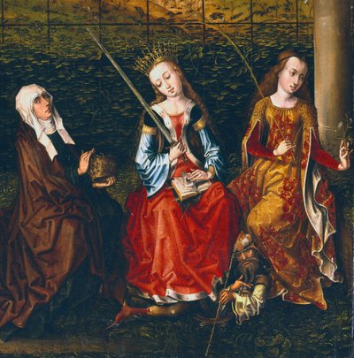 Santa Isabel de Hungría, Santa Catalina de Alejandría y Santa Rosalía de Padua de Master of Saint Gudule