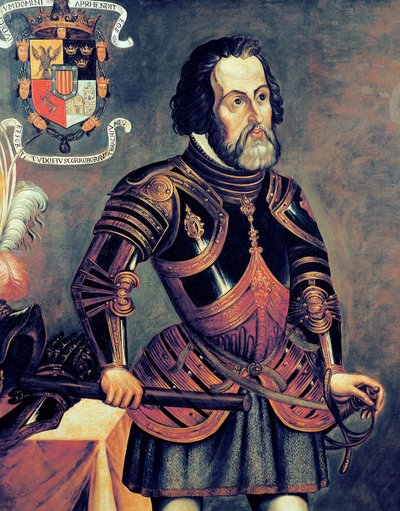 Hernando Cortés (1485-1547) (copia de un original) de Master of Saldana