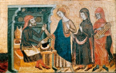 Retablo de los Santos Juanes, Maestro de Santa Coloma de Queralt, c. 1356 (temple y pan de oro sobre madera) de Master of Santa Coloma de Queralt