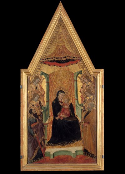 La Virgen en majestad entre San Pablo, San Pedro y cuatro ángeles de Master of Santa Maria di Castello