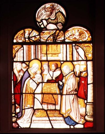 La Presentación en el Templo; ventana de la Abadía Cisterciense de Mariawald, Eifel de Master of St. Severin