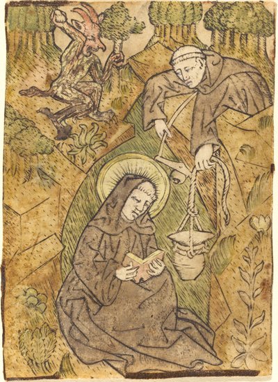 San Benito y el monje Román de Master of St. Wolfgang