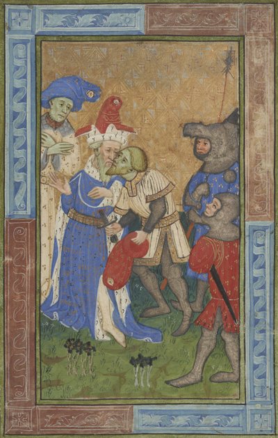 Escena de asesinato Ms B.11.7, c.1420 de Master of Trinity College