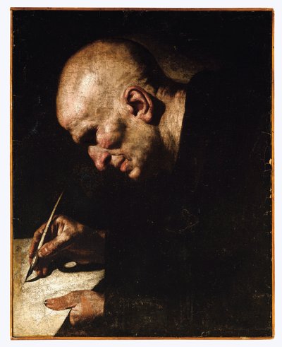 Un monje escriba de Master of the Annunciation to the Shepherds