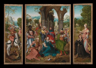 Adoración de los Reyes Magos, c.1519 (óleo sobre tabla) de Master of the Antwerp Adoration