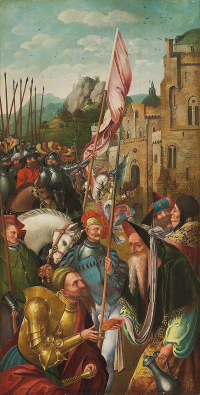 El ala de un retablo: el Encuentro de Abraham y Melquisedec de Master of the Antwerp Adoration