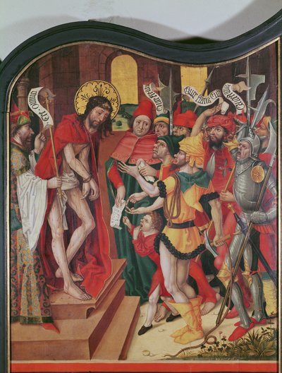 Ecce Homo, parte superior del panel interior derecho de un retablo de la Pasión de Master of the Baden Carnation