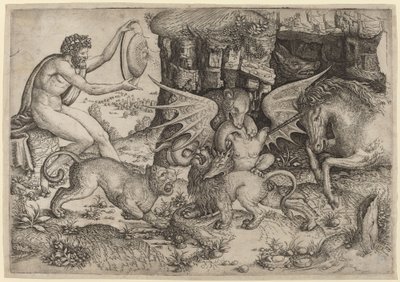 Tema Alegórico: Combate de Animales de Master of the Beheading of St. John