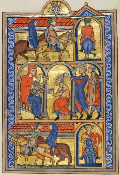 Adoración de los Magos de Master of the Berthold Sacramentary