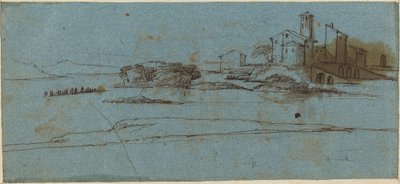 Edificios en una Ribera de Master of the Blue Landscapes