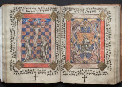 El Misal de Gotha: Fol. 63v, Crucifixión, c. 1375 de Master of the Boqueteaux