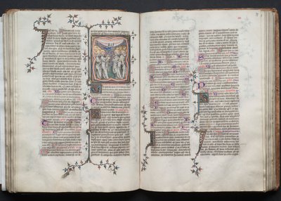 El Misal de Gotha: Fol. 76v, La Ascensión, c. 1375 de Master of the Boqueteaux
