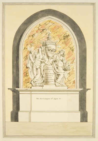 Tumba de la Sra. Elizabeth Draper, fallecida en 1835, en la Catedral de Bristol de Master of the Bristol Church Monuments