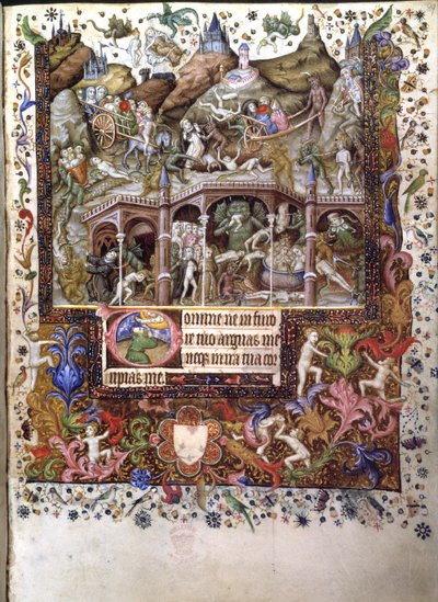 Agregar. 29433, f.89 Escena en el infierno, ilustración de un 