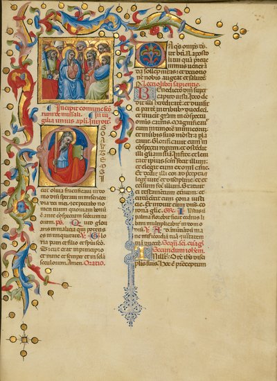 Todos los Santos; Inicial E: San Andrés de Master of the Brussels Initials