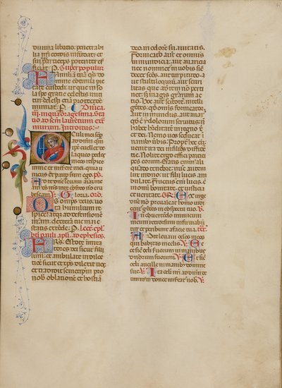 Inicial O: San Lorenzo de Master of the Brussels Initials