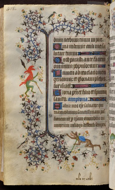 Horas de Carlos el Noble, rey de Navarra (1361-1425): fol. 200v, Texto de Master of the Brussels Initials and Associates