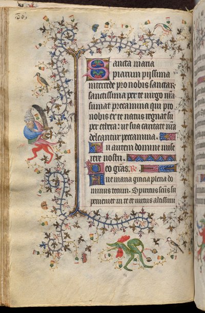 Horas de Carlos el Noble, rey de Navarra (1361-1425): fol. 43v, Texto de Master of the Brussels Initials and Associates