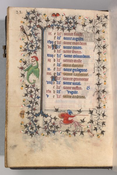 Horas de Carlos el Noble, Rey de Navarra 1361-1425: fol. 11v, Noviembre, c. 1405 de Master of the Brussels Initials and Associates