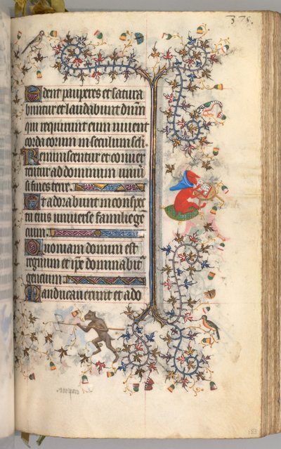 Horas de Carlos el Noble, Rey de Navarra 1361-1425: fol. 183r, Texto, c. 1405 de Master of the Brussels Initials and Associates