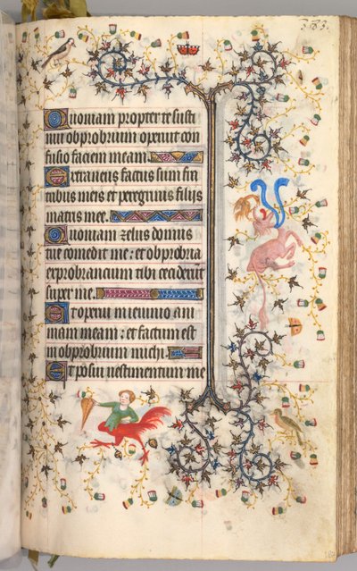 Horas de Carlos el Noble, Rey de Navarra 1361-1425: fol. 187r, Texto, c. 1405 de Master of the Brussels Initials and Associates