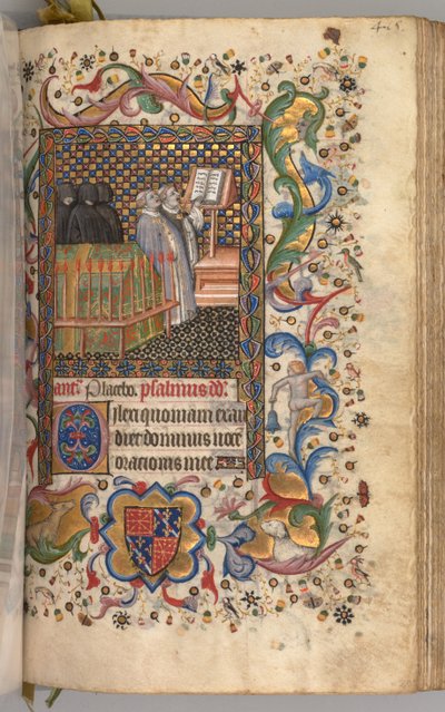 Horas de Carlos el Noble, Rey de Navarra 1361-1425: fol. 202r, Oficio de los Muertos, c. 1405 de Master of the Brussels Initials and Associates