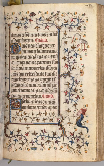 Horas de Carlos el Noble, Rey de Navarra 1361-1425: fol. 210r, Texto, c. 1405 de Master of the Brussels Initials and Associates