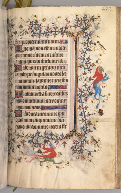 Horas de Carlos el Noble, Rey de Navarra 1361-1425: fol. 213r, Texto, c. 1405 de Master of the Brussels Initials and Associates
