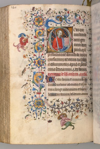 Horas de Carlos el Noble, Rey de Navarra 1361-1425: fol. 264v, San Pablo, c. 1405 de Master of the Brussels Initials and Associates