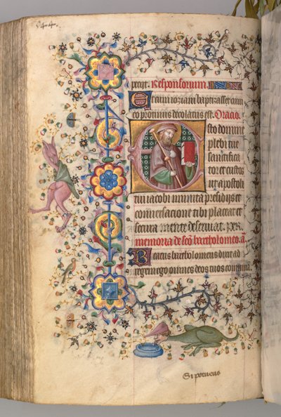 Horas de Carlos el Noble, Rey de Navarra 1361-1425: fol. 266v, San Jaime, c. 1405 de Master of the Brussels Initials and Associates