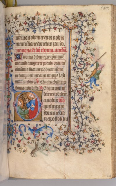 Horas de Carlos el Noble, Rey de Navarra 1361-1425, fol. 268r, San Tomás, c. 1405 de Master of the Brussels Initials and Associates