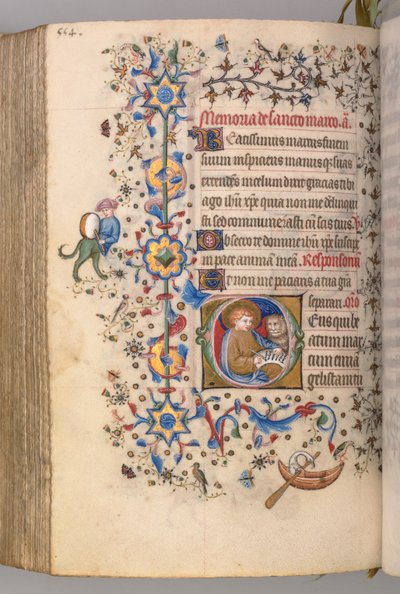 Horas de Carlos el Noble, Rey de Navarra 1361-1425, fol. 271v, San Marcos, c. 1405 de Master of the Brussels Initials and Associates