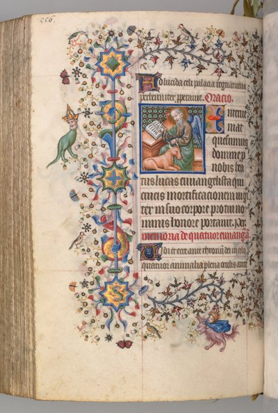 Horas de Carlos el Noble, Rey de Navarra 1361-1425, fol. 272v, San Lucas, c. 1405 de Master of the Brussels Initials and Associates