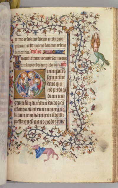 Horas de Carlos el Noble, Rey de Navarra 1361-1425, fol. 273r, Los Cuatro Evangelistas, c. 1405 de Master of the Brussels Initials and Associates