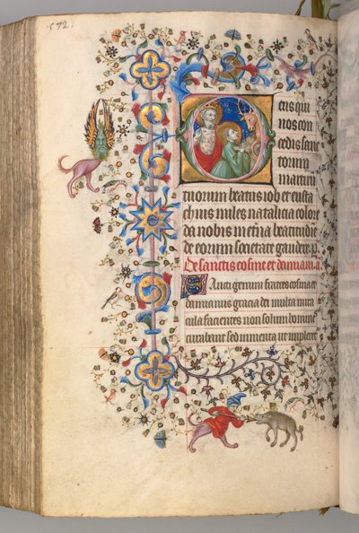 Horas de Carlos el Noble, Rey de Navarra 1361-1425, fol. 280v, SS. Job y Eustaquio, c. 1405 de Master of the Brussels Initials and Associates