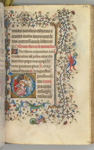 Horas de Carlos el Noble, Rey de Navarra 1361-1425, fol. 282r, San Tomás Becket, c. 1405 de Master of the Brussels Initials and Associates