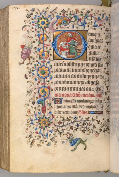 Horas de Carlos el Noble, Rey de Navarra 1361-1425, fol. 285v, San Martín, c. 1405 de Master of the Brussels Initials and Associates