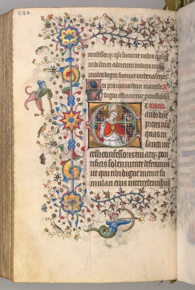 Horas de Carlos el Noble, Rey de Navarra 1361-1425, fol. 286v, San Marcel, c. 1405 de Master of the Brussels Initials and Associates