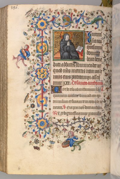 Horas de Carlos el Noble, Rey de Navarra 1361-1425, fol. 287vr, San Benito, c. 1405 de Master of the Brussels Initials and Associates