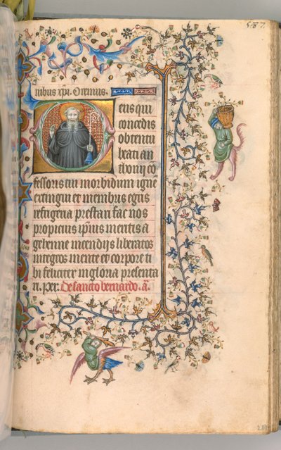 Horas de Carlos el Noble, Rey de Navarra 1361-1425, fol. 288r, San Antonio, c. 1405 de Master of the Brussels Initials and Associates