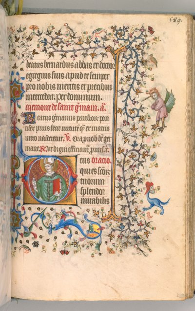 Horas de Carlos el Noble, Rey de Navarra 1361-1425, fol. 289r, St. Germain de Master of the Brussels Initials and Associates